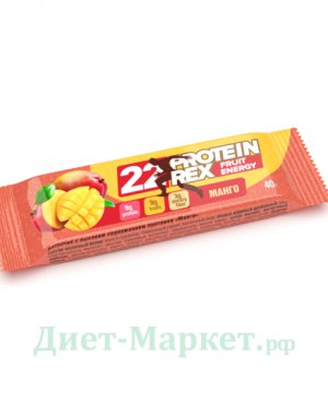 Батончик "Манго" Без Сахара, Протеина-22% "Protein Rex", 40г